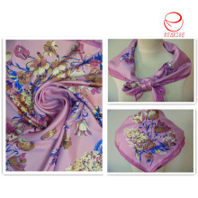 Floral Twill Silk Tready Square Scarf